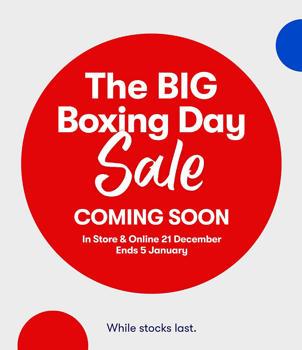 Boxing Day Sale coming soon